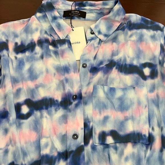 Tie dye Crop Button down top - NEW - Picture 3 of 4